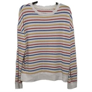 MNY Performance Women's L Cloud Soft Multicolor Stripe Sweater